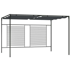 vidaXL Cenador con techo retráctil antracita 4x3x2,3 m 180 g/m²