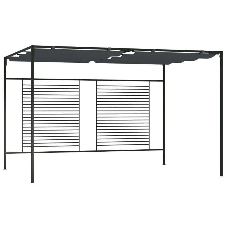 vidaXL Cenador con techo retráctil antracita 4x3x2,3 m 180 g/m² vidaXL Cenador con techo retráctil antracita 4x3x2,3 m 180 g/m²
