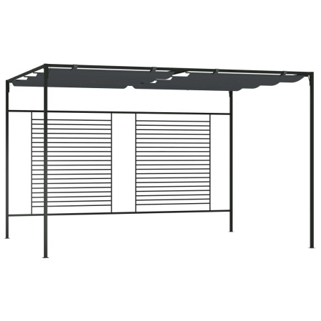vidaXL Cenador con techo retráctil antracita 4x3x2,3 m 180 g/m²