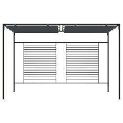 vidaXL Cenador con techo retráctil antracita 4x3x2,3 m 180 g/m²