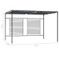 vidaXL Cenador con techo retráctil antracita 4x3x2,3 m 180 g/m² vidaXL Cenador con techo retráctil antracita 4x3x2,3 m 180 g/m²