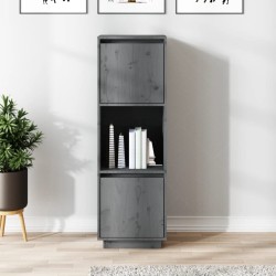 vidaXL Aparador alto de madera maciza de pino gris 38x35x117 cm