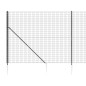vidaXL Cerca de alambre con pinchos de anclaje gris antracita 1,4x25 m