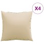 vidaXL Cojines decorativos 4 uds tela beige 40x40 cm vidaXL Cojines decorativos 4 uds tela beige 40x40 cm