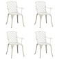 vidaXL Sillas de jardín 4 unidades aluminio fundido blanco