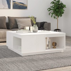 vidaXL Mesa de centro madera maciza de pino blanco 100x101x40,5 cm