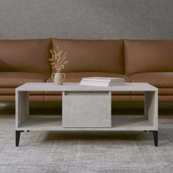 vidaXL Mesa de centro madera contrachapada gris hormigón 90x50x36,5 cm