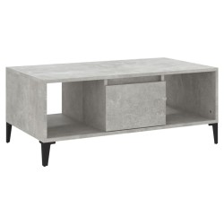 vidaXL Mesa de centro madera contrachapada gris hormigón 90x50x36,5 cm