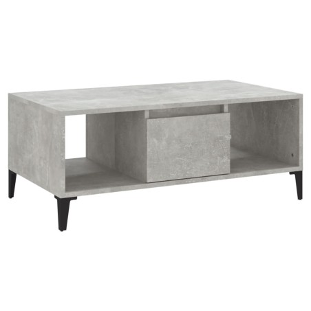 vidaXL Mesa de centro madera contrachapada gris hormigón 90x50x36,5 cm