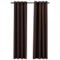vidaXL Cortinas opacas ojales look de lino 2 pzas gris topo 140x225 cm