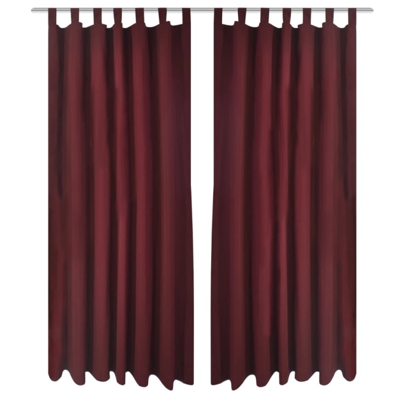 2 cortinas micro-satinadas con trabillas color burdeos, 140 x 245 cm 2 cortinas micro-satinadas con trabillas color burdeos, 140 x 245 cm