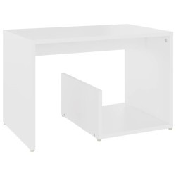vidaXL Mesa auxiliar de madera contrachapada blanco 59x36x38 cm