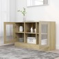 vidaXL Vitrina de madera contrachapada color roble 120x30,5x70 cm vidaXL Vitrina de madera contrachapada color roble 120x30,5x70 cm