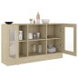 vidaXL Vitrina de madera contrachapada color roble 120x30,5x70 cm vidaXL Vitrina de madera contrachapada color roble 120x30,5x70 cm