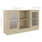 vidaXL Vitrina de madera contrachapada color roble 120x30,5x70 cm vidaXL Vitrina de madera contrachapada color roble 120x30,5x70 cm