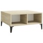vidaXL Mesa de centro madera contrachapada blanco y roble 60x60x30 cm vidaXL Mesa de centro madera contrachapada blanco y roble 60x60x30 cm