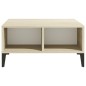 vidaXL Mesa de centro madera contrachapada blanco y roble 60x60x30 cm vidaXL Mesa de centro madera contrachapada blanco y roble 60x60x30 cm
