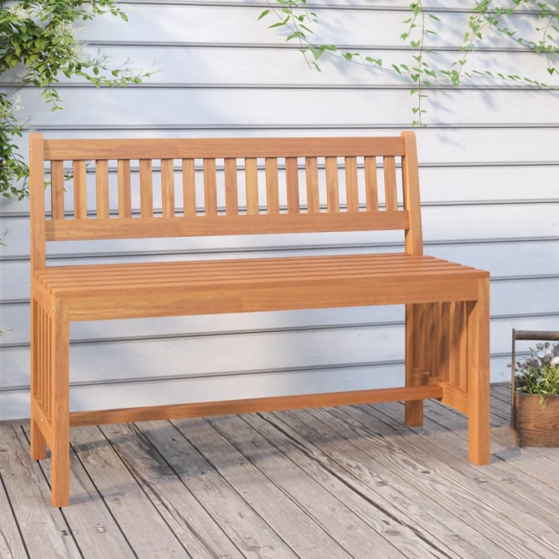 vidaXL Banco de jardín de madera maciza de eucalipto 110 cm vidaXL Banco de jardín de madera maciza de eucalipto 110 cm