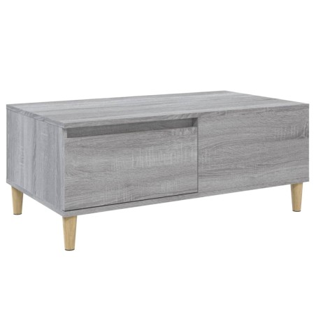 vidaXL Mesa de centro madera contrachapada gris Sonoma 90x50x36,5 cm