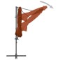 vidaXL Sombrilla voladiza con poste de acero terracota 300 cm