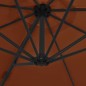 vidaXL Sombrilla voladiza con poste de acero terracota 300 cm