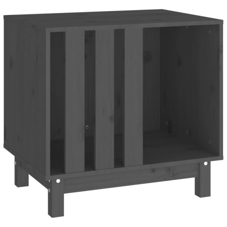 vidaXL Caseta para perros madera maciza de pino gris 60x45x57 cm