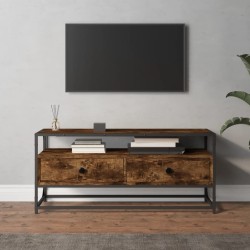 vidaXL Mueble para TV madera contrachapada roble ahumado 100x35x45 cm