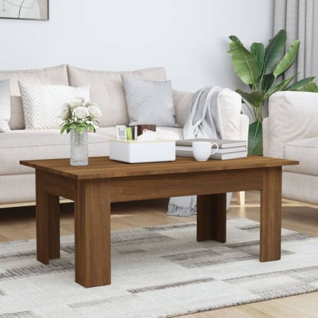 vidaXL Mesa de centro madera contrachapada marrón roble 100x60x42 cm