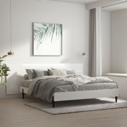 vidaXL Cabecero cama madera contrachapada blanco brillo 240x1,5x80 cm