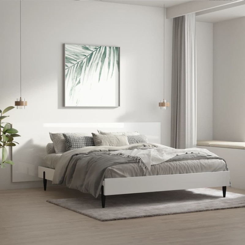 vidaXL Cabecero cama madera contrachapada blanco brillo 240x1,5x80 cm vidaXL Cabecero cama madera contrachapada blanco brillo 240x1,5x80 cm