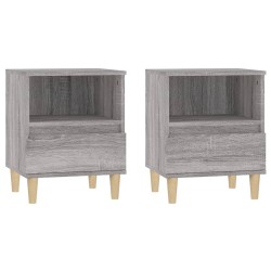 vidaXL Mesitas de noche 2 unidades gris Sonoma 40x35x50 cm