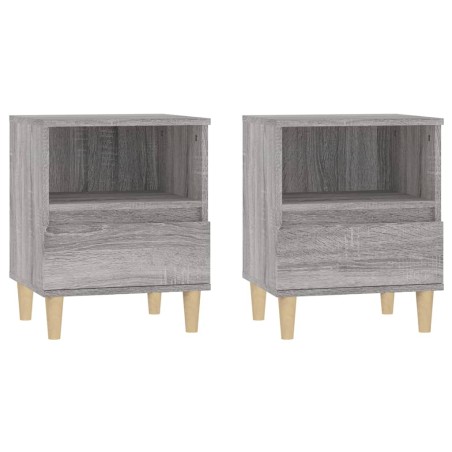 vidaXL Mesitas de noche 2 unidades gris Sonoma 40x35x50 cm