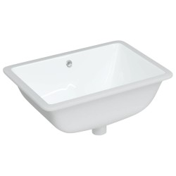 vidaXL Lavabo de baño rectangular cerámica blanco 55,5x37,5x19 cm