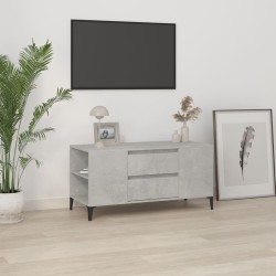 vidaXL Mueble de TV madera contrachapada gris hormigón 102x44,5x50 cm