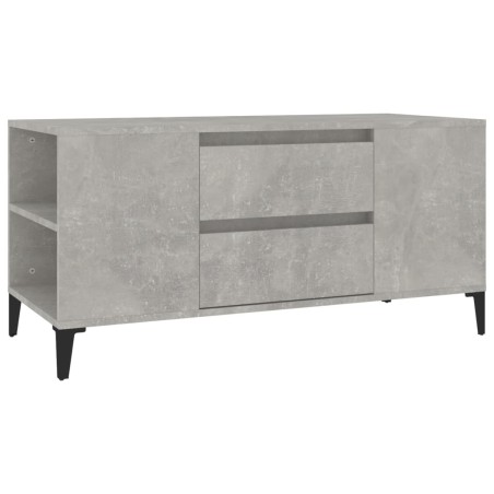 vidaXL Mueble de TV madera contrachapada gris hormigón 102x44,5x50 cm