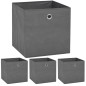 vidaXL Cajas de almacenaje 4 unidades textil no tejido 32x32x32cm gris vidaXL Cajas de almacenaje 4 unidades textil no tejido 32x32x32cm gris