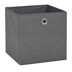 vidaXL Cajas de almacenaje 4 unidades textil no tejido 32x32x32cm gris