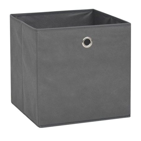 vidaXL Cajas de almacenaje 4 unidades textil no tejido 32x32x32cm gris