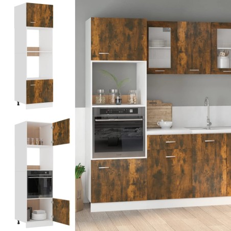 vidaXL Armario de microondas contrachapada roble ahumado 60x57x207 cm