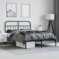 vidaXL Estructura de cama con cabecero metal negro 140x190 cm vidaXL Estructura de cama con cabecero metal negro 140x190 cm