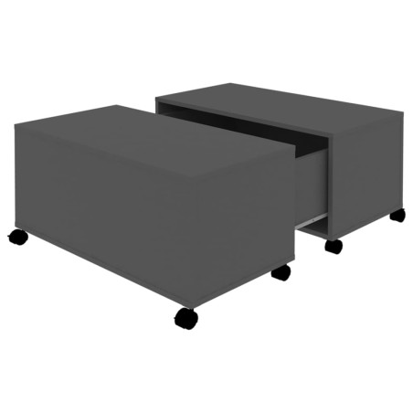 vidaXL Mesa de centro madera contrachapada gris 75x75x38 cm