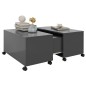 vidaXL Mesa de centro madera contrachapada gris 75x75x38 cm