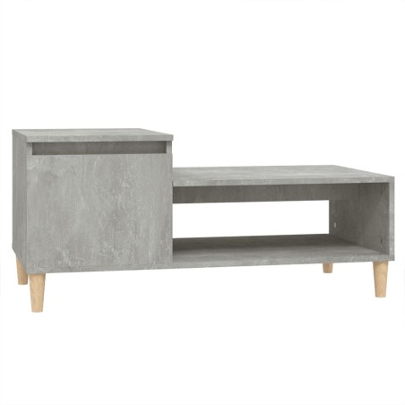 vidaXL Mesa de centro madera contrachapada gris hormigón 100x50x45 cm