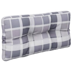 vidaXL Cojín para sofá de palets estampado a cuadros gris 70x40x10 cm