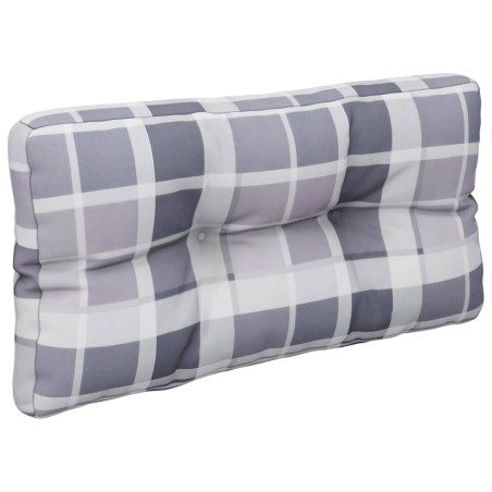 vidaXL Cojín para sofá de palets estampado a cuadros gris 70x40x10 cm