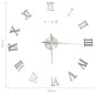 vidaXL Reloj 3D de pared con diseño moderno plateado 100 cm XXL vidaXL Reloj 3D de pared con diseño moderno plateado 100 cm XXL