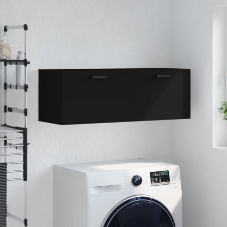 vidaXL Armario de pared madera de ingeniería negro 100x36,5x35 cm