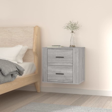 vidaXL Mesita de noche de pared gris Sonoma 50x36x47 cm