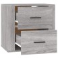 vidaXL Mesita de noche de pared gris Sonoma 50x36x47 cm vidaXL Mesita de noche de pared gris Sonoma 50x36x47 cm