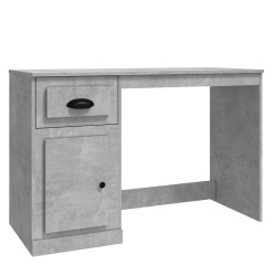 vidaXL Escritorio con cajón madera gris hormigón 115x50x75 cm